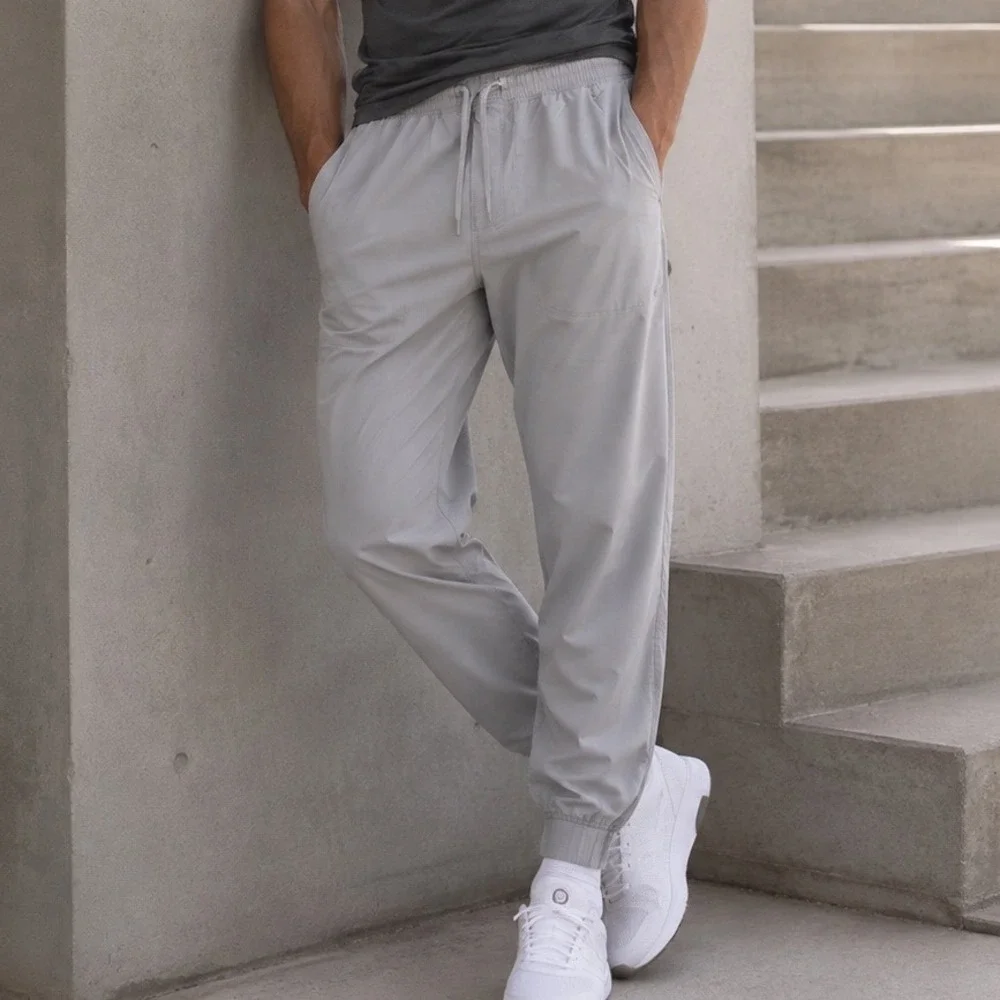 Lululemon ABC Jogger Mens Medium Light Grey Tapered Stretch Pants LM5A85S CR5